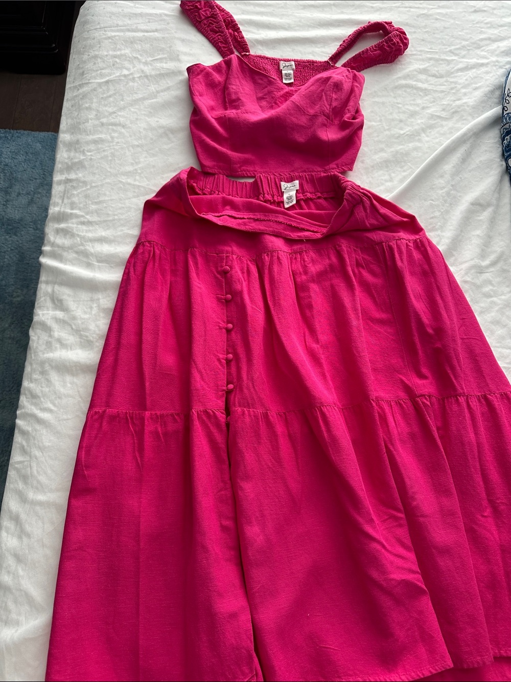 Girls Hot Pink Two-Piece Dress Set